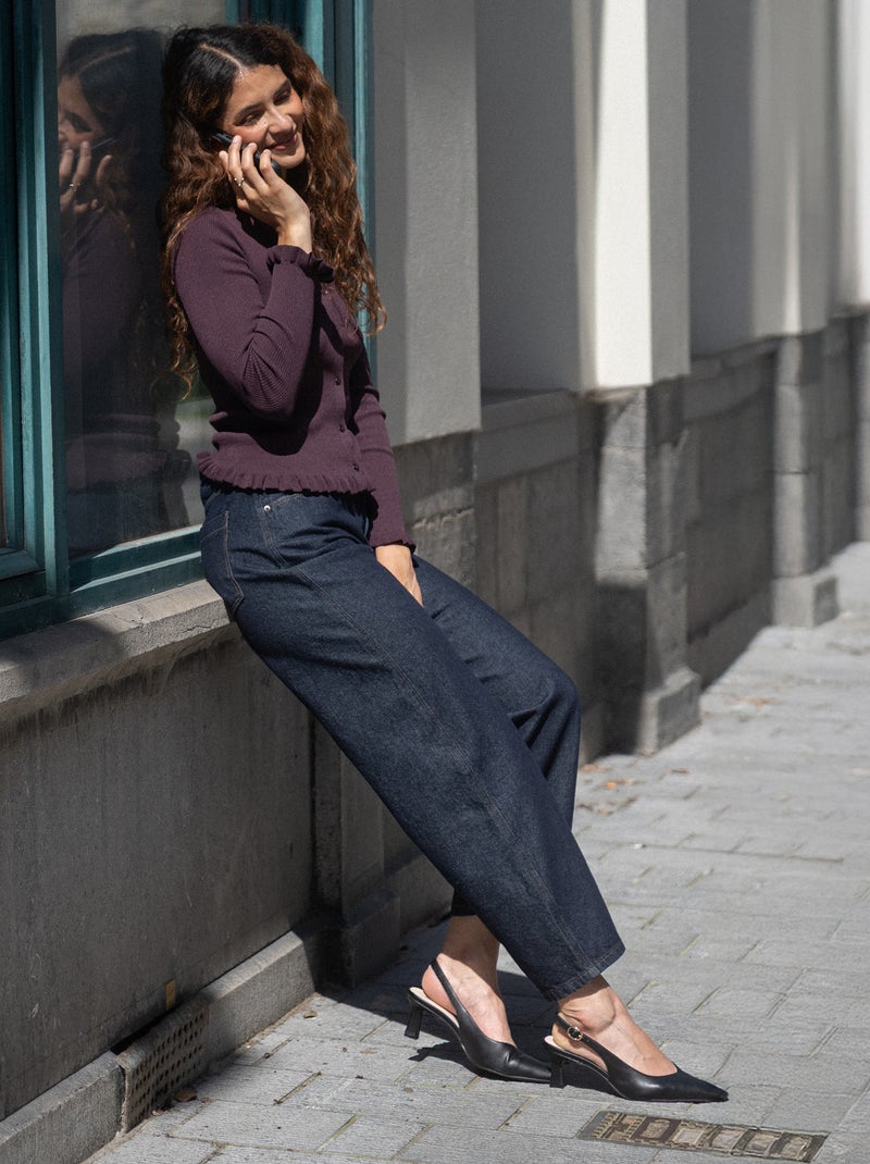 Pantalón vaquero de corte barrel ancho Azul - Kiabi