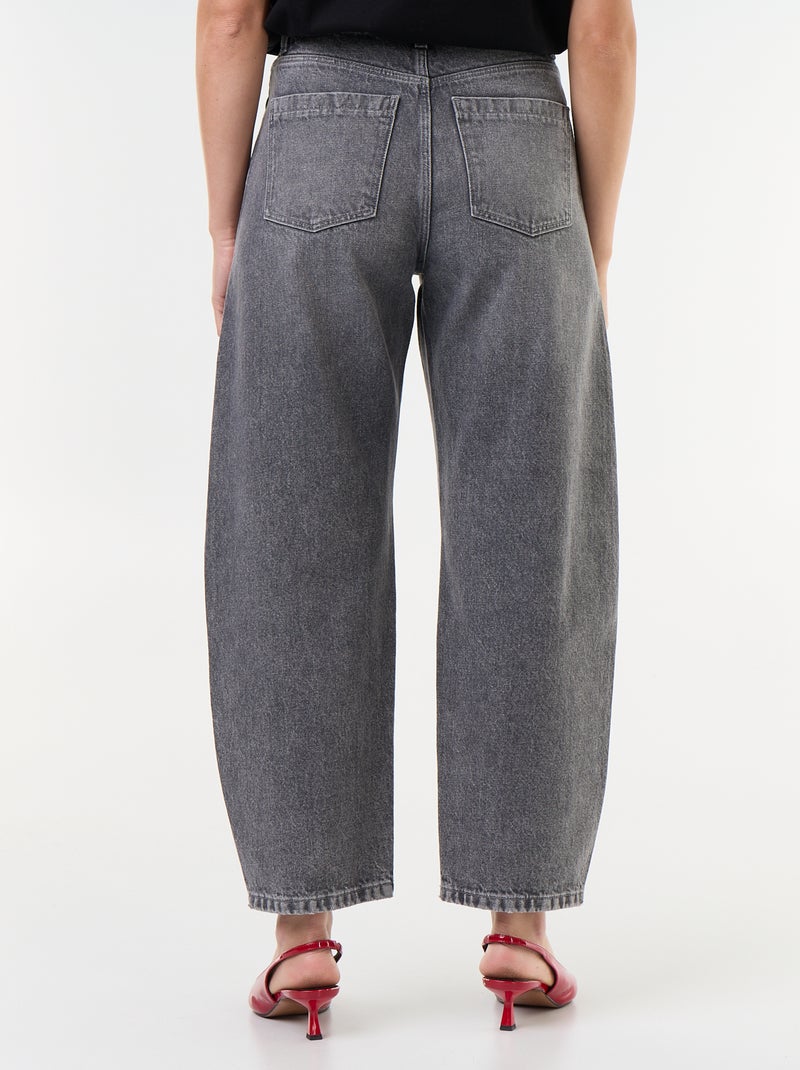Pantalón vaquero de corte barrel ancho Gris - Kiabi