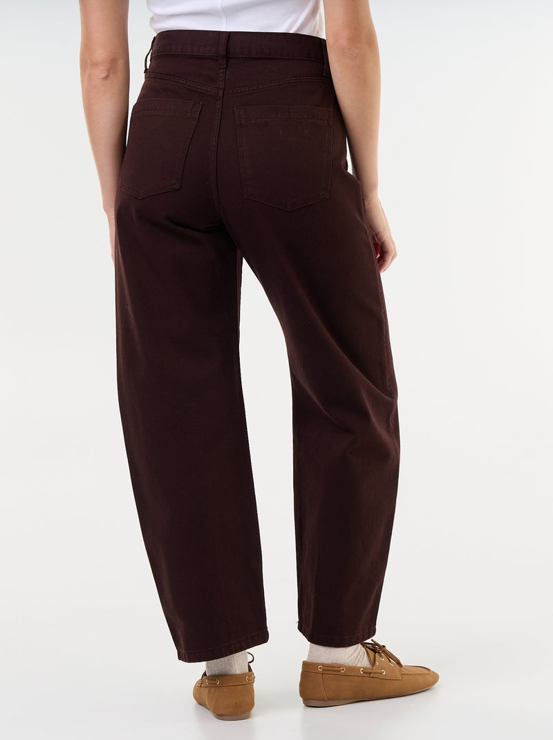 Pantalón vaquero de corte barrel ancho Marron - Kiabi