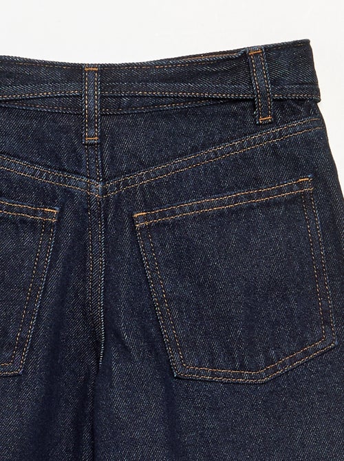 Pantalón vaquero de corte barrel con cinturón - Kiabi