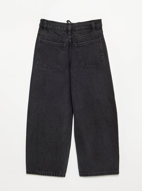 Pantalón vaquero de corte barrel con cinturón - Kiabi