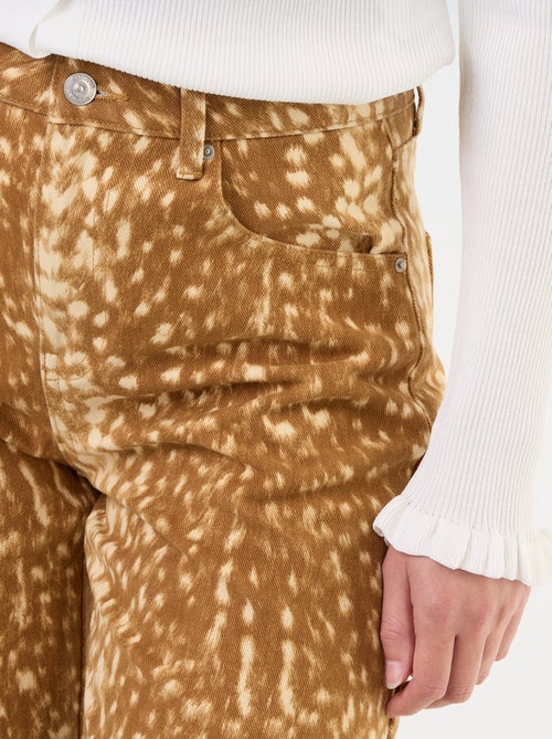 Pantalón vaquero de corte barrel con estampado - Kiabi Pantalón vaquero de corte barrel con estampado - Kiabi