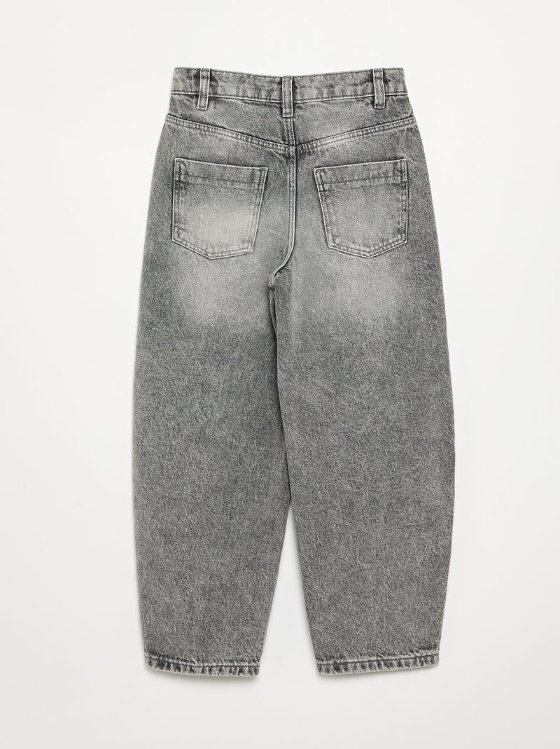 Pantalón vaquero de corte barrel Gris - Kiabi