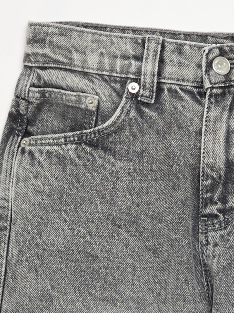 Pantalón vaquero de corte barrel Gris - Kiabi