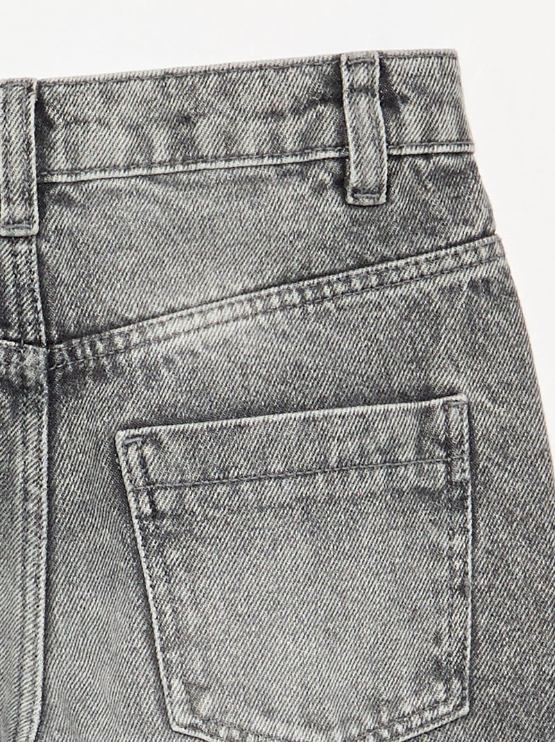 Pantalón vaquero de corte barrel Gris - Kiabi