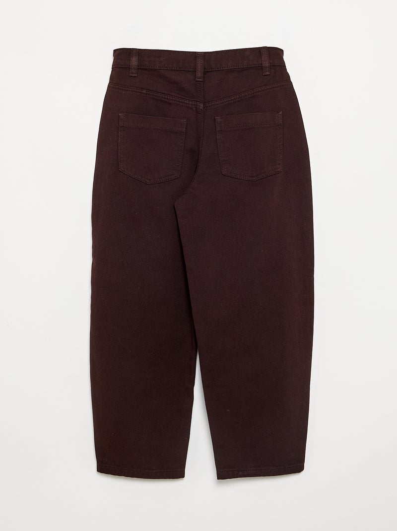 Pantalón vaquero de corte barrel Marron - Kiabi