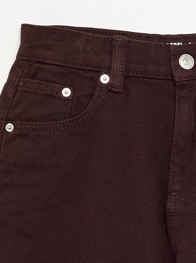Pantalón vaquero de corte barrel Marron - Kiabi