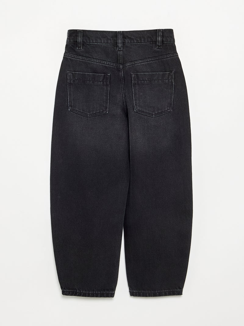 Pantalón vaquero de corte barrel Negro - Kiabi