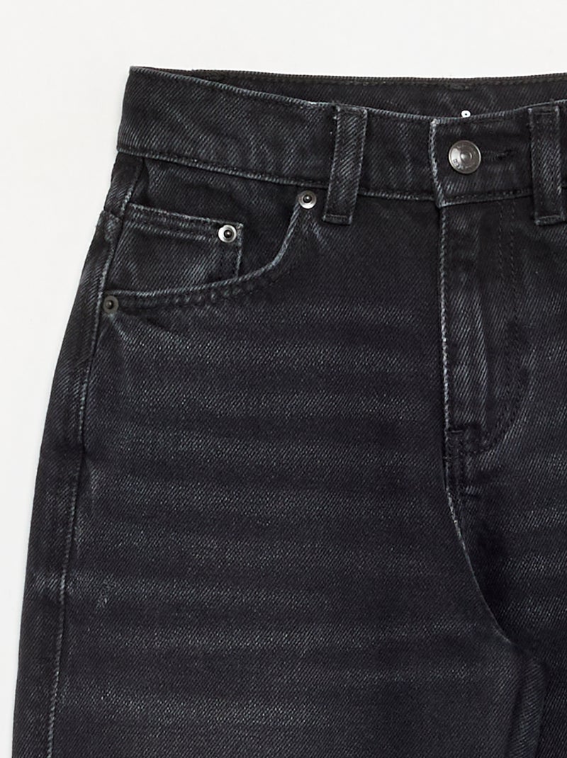 Pantalón vaquero de corte barrel Negro - Kiabi