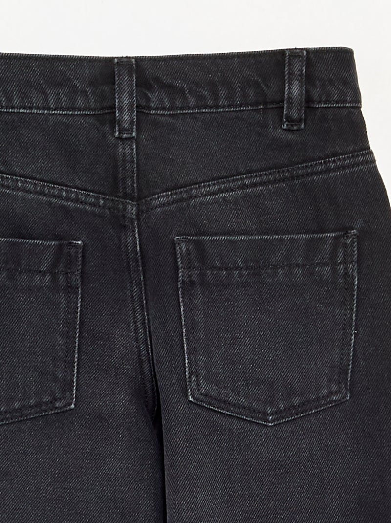 Pantalón vaquero de corte barrel Negro - Kiabi