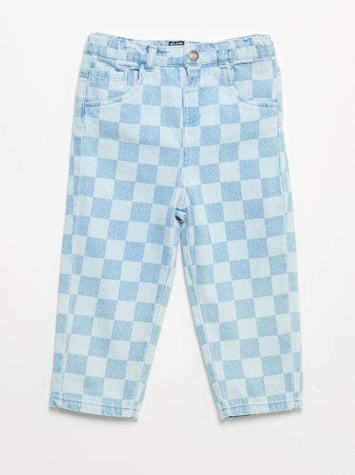 Pantalón vaquero de cuadros - Kiabi