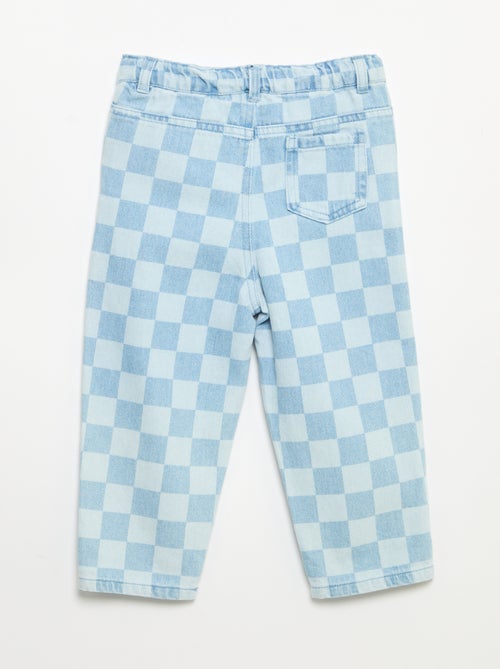 Pantalón vaquero de cuadros - Kiabi