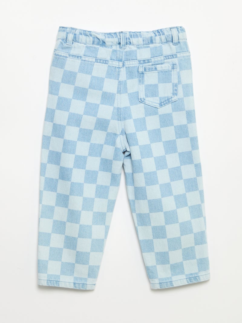 Pantalón vaquero de cuadros Azul - Kiabi