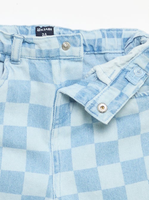 Pantalón vaquero de cuadros - Kiabi