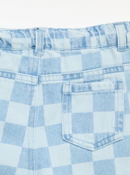 Pantalón vaquero de cuadros - Kiabi