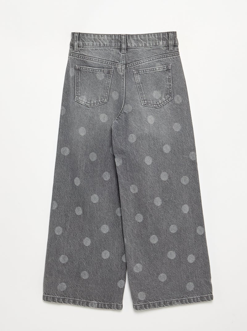 Pantalón vaquero de lunares Gris - Kiabi
