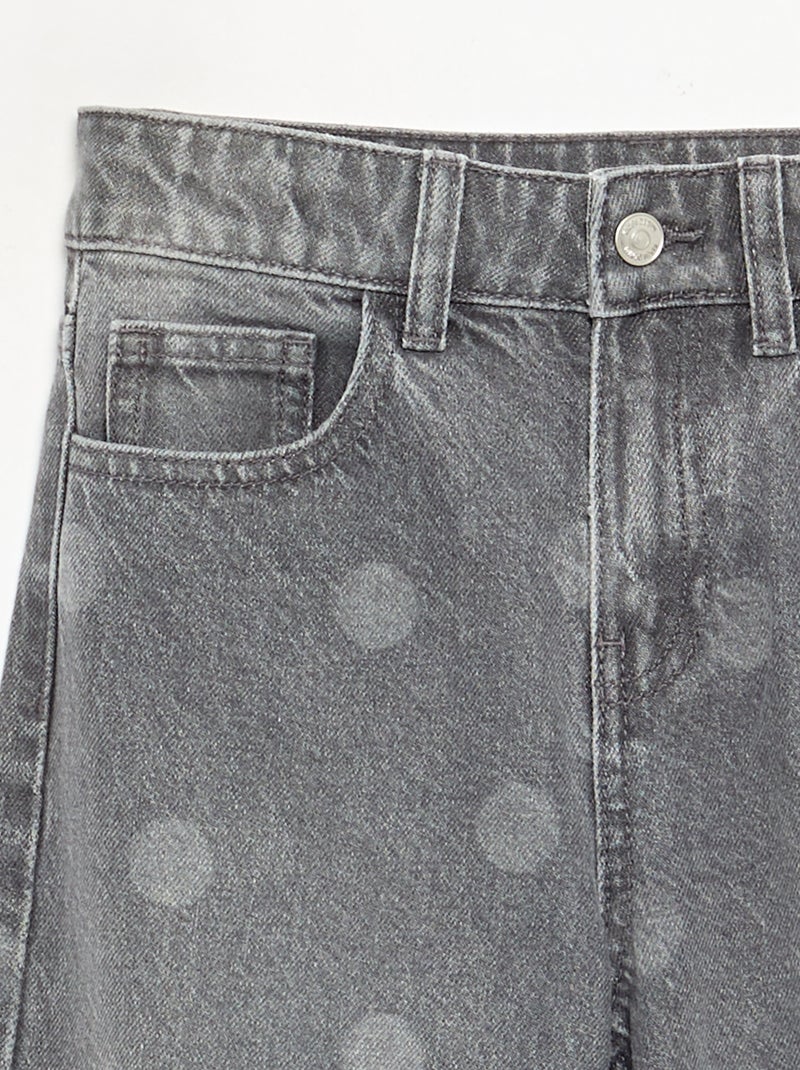 Pantalón vaquero de lunares Gris - Kiabi