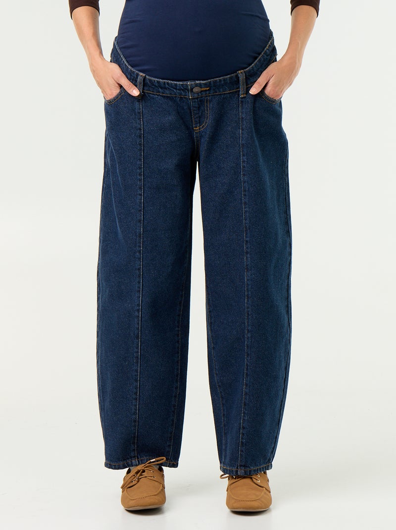 Pantalón vaquero de maternidad corte barrel Azul - Kiabi