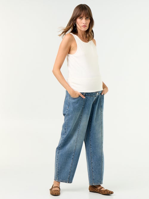 Pantalón vaquero de maternidad corte barrel - Kiabi