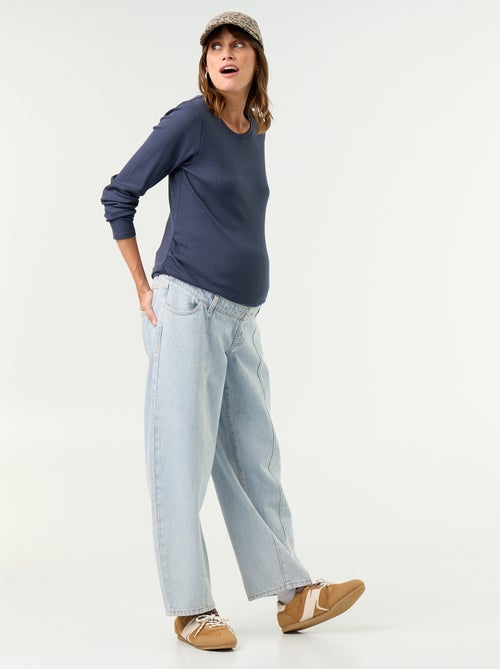 Pantalón vaquero de maternidad corte barrel - Kiabi