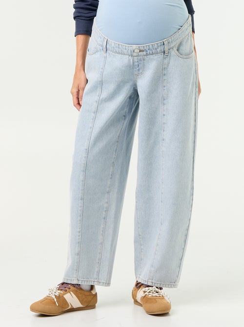 Pantalón vaquero de maternidad corte barrel - Kiabi