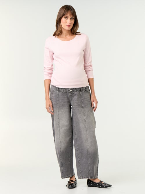 Pantalón vaquero de maternidad corte barrel - Kiabi