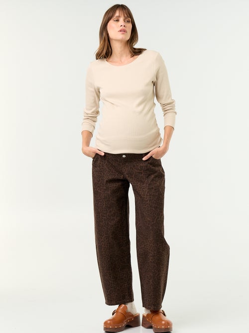 Pantalón vaquero de maternidad corte barrel - Kiabi