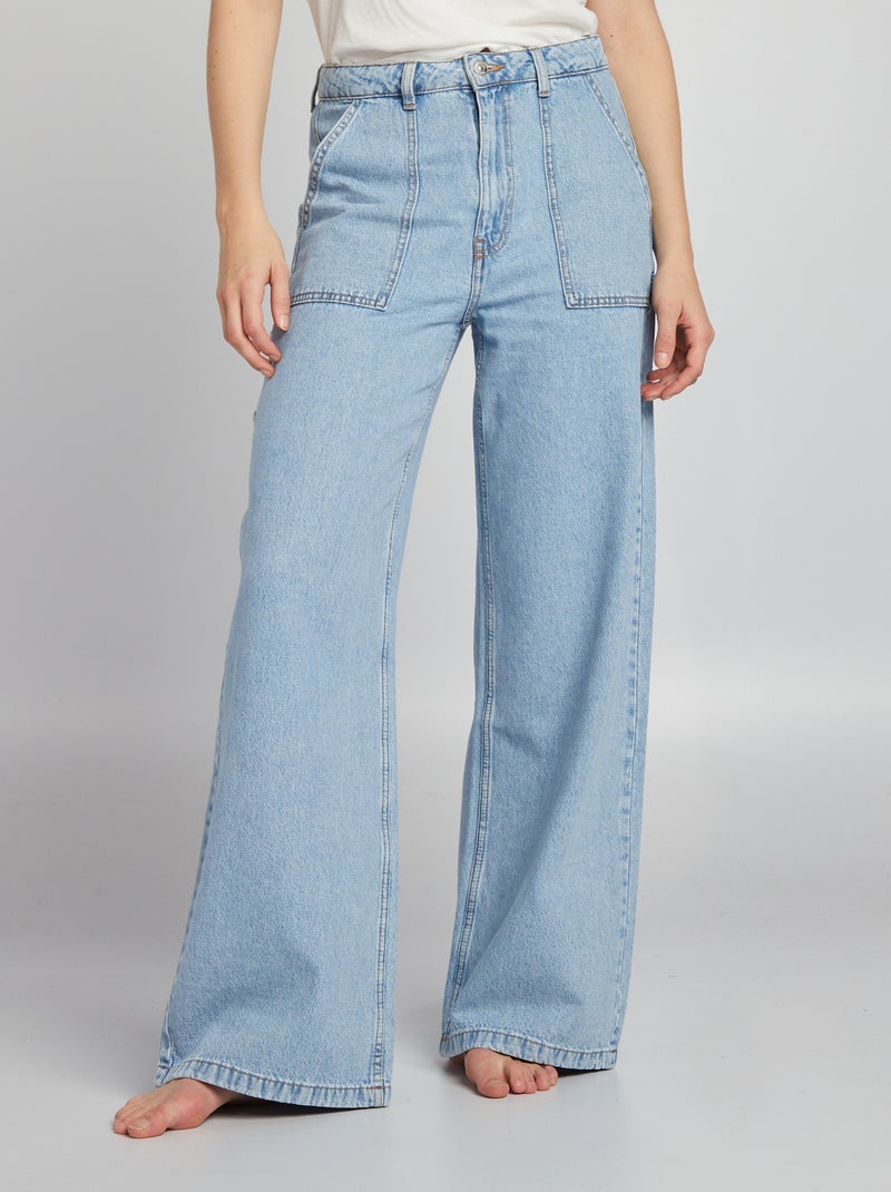 Pantalón vaquero de tiro alto AZUL - Kiabi