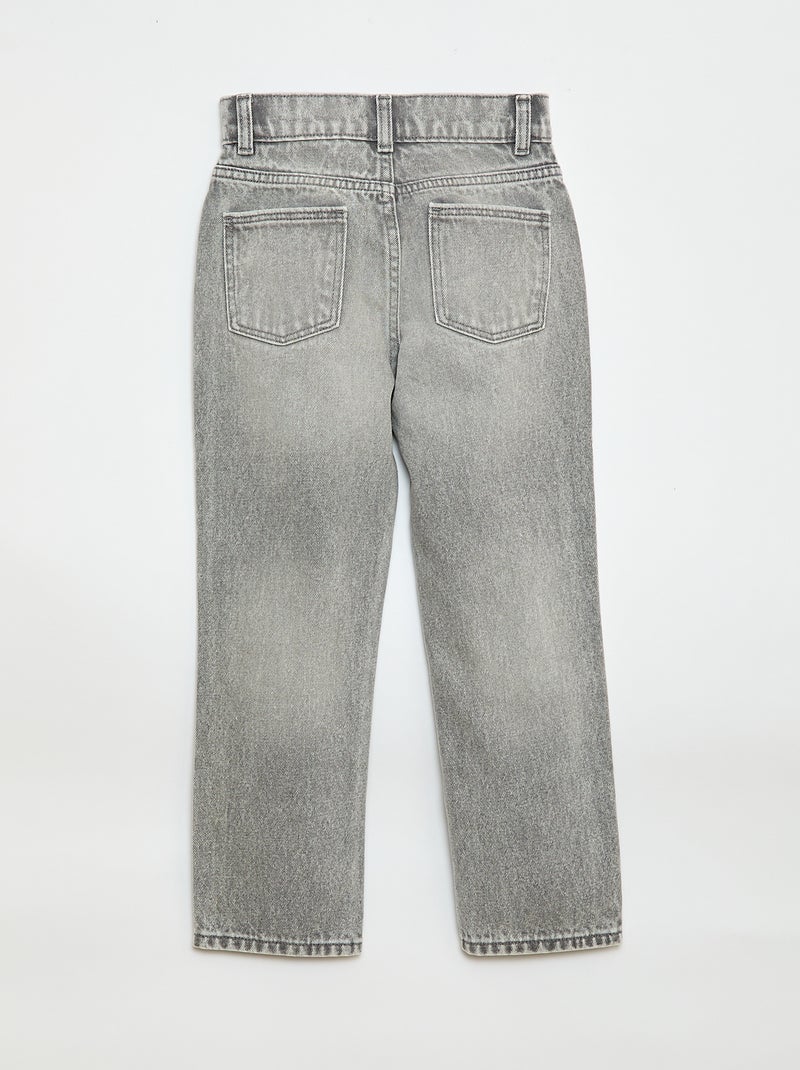 Pantalón vaquero de tiro alto Gris - Kiabi
