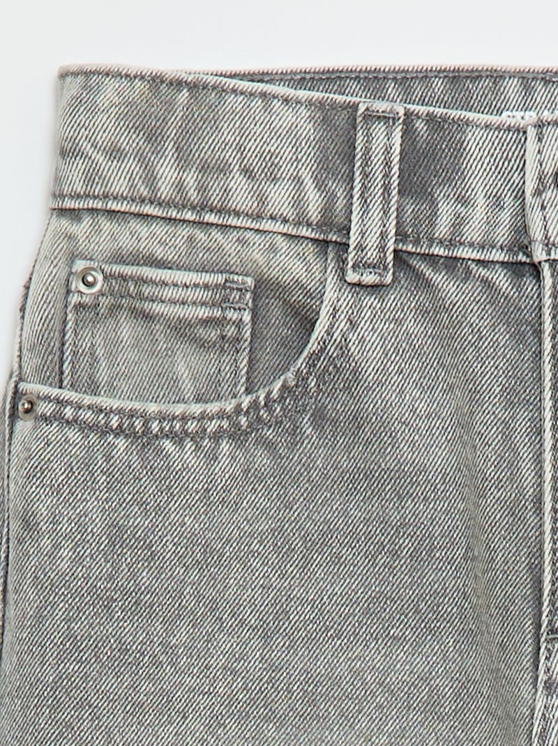 Pantalón vaquero de tiro alto Gris - Kiabi