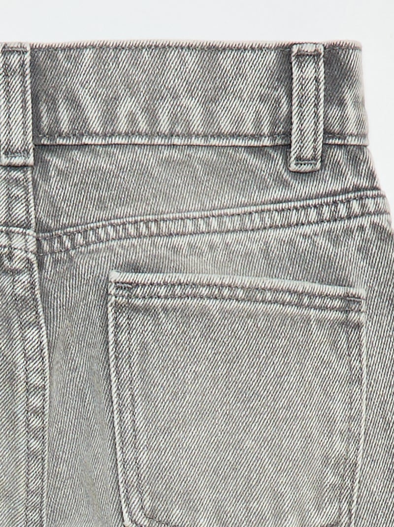Pantalón vaquero de tiro alto Gris - Kiabi