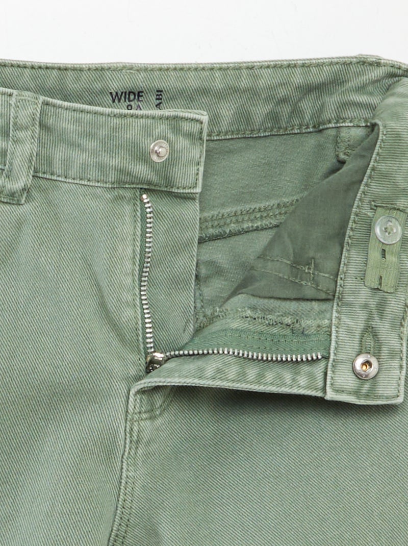 Pantalón vaquero de tiro alto wide leg verde - Kiabi