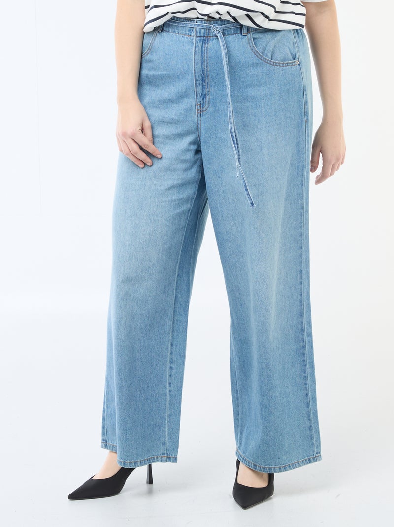 Pantalón vaquero de tiro bajo y corte ancho Azul - Kiabi