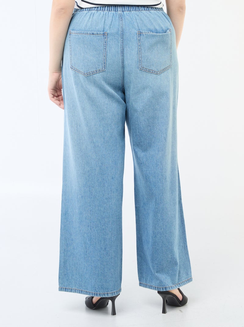 Pantalón vaquero de tiro bajo y corte ancho Azul - Kiabi