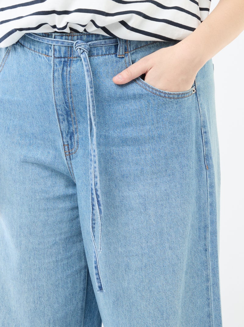 Pantalón vaquero de tiro bajo y corte ancho Azul - Kiabi