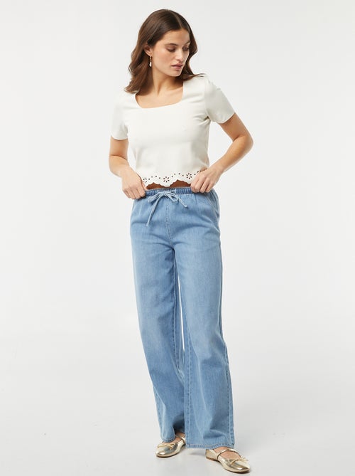 Pantalón vaquero elástico - Kiabi