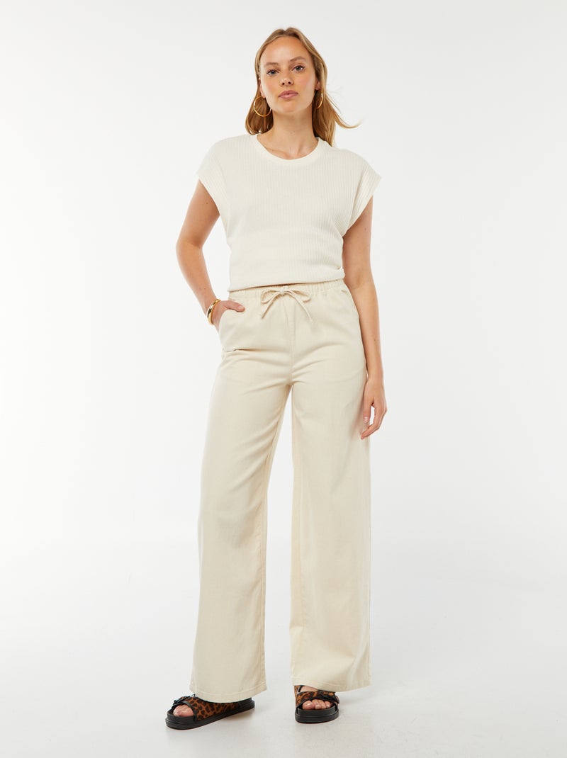 Pantalón vaquero elástico BLANCO - Kiabi