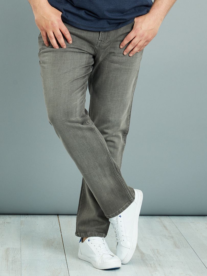 Pantalón vaquero elástico fitted - gris - Kiabi -