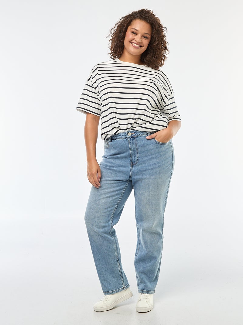 Pantalón vaquero elástico recto Azul - Kiabi