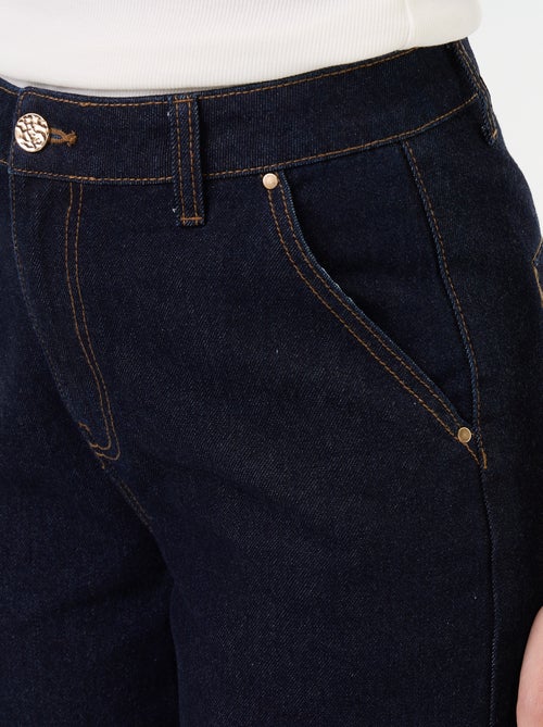 Pantalón vaquero liso con grandes dobladillos en el bajo - Kiabi