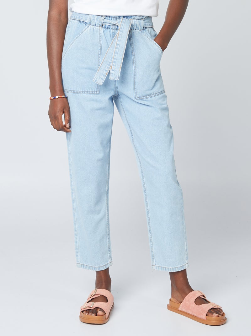 Pantalón vaquero mom fit AZUL - Kiabi