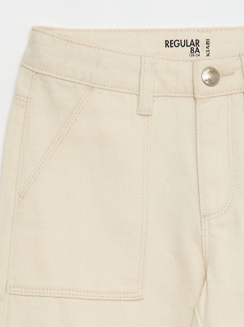 Pantalón vaquero multibolsillos Blanco - Kiabi