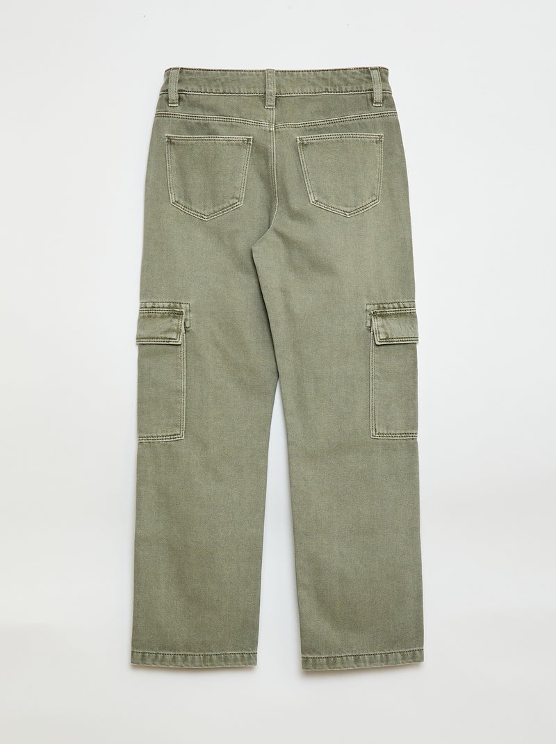 Pantalón vaquero multibolsillos Verde - Kiabi