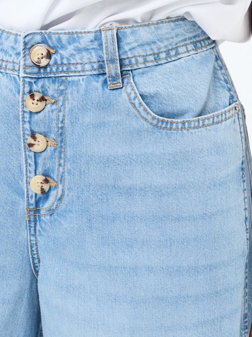 Pantalón vaquero palazzo con detalles - Kiabi