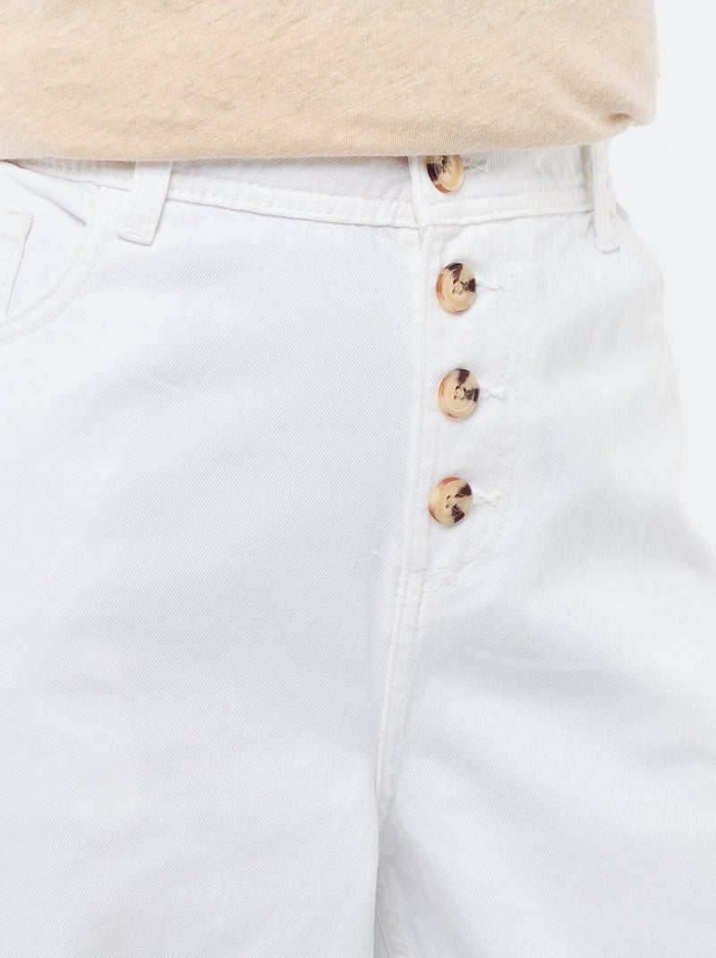 Pantalón vaquero palazzo con detalles Blanco - Kiabi