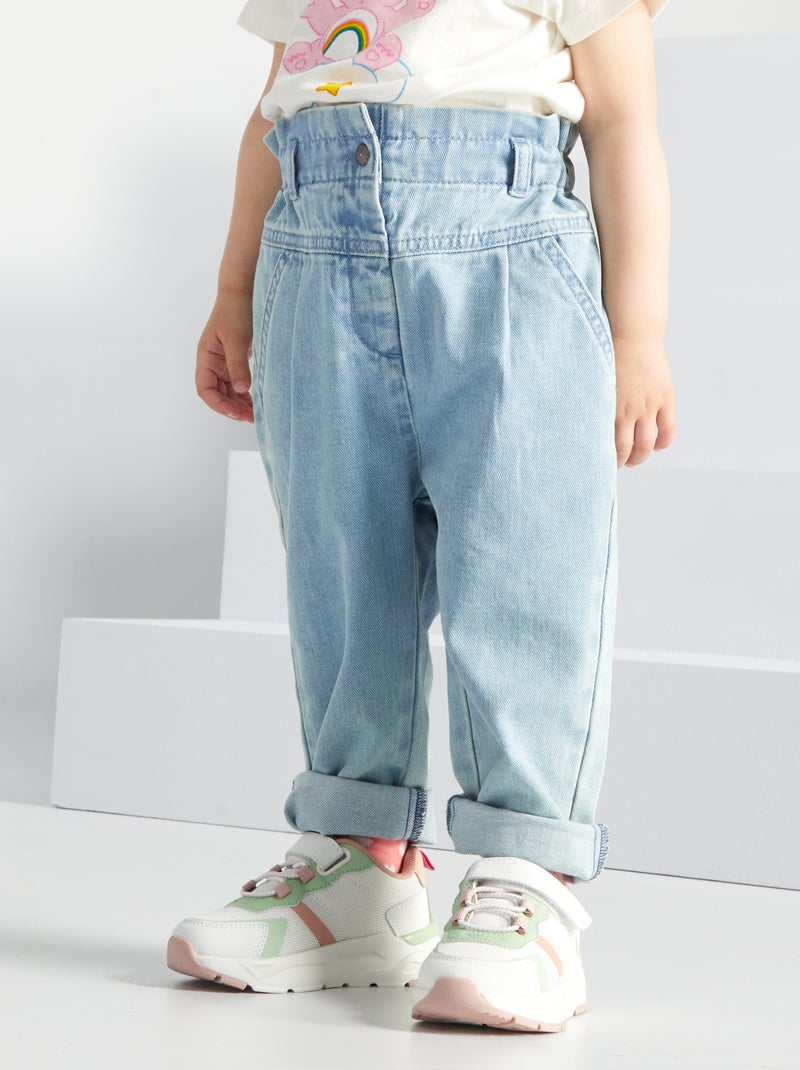 Pantalón vaquero paperbag AZUL - Kiabi