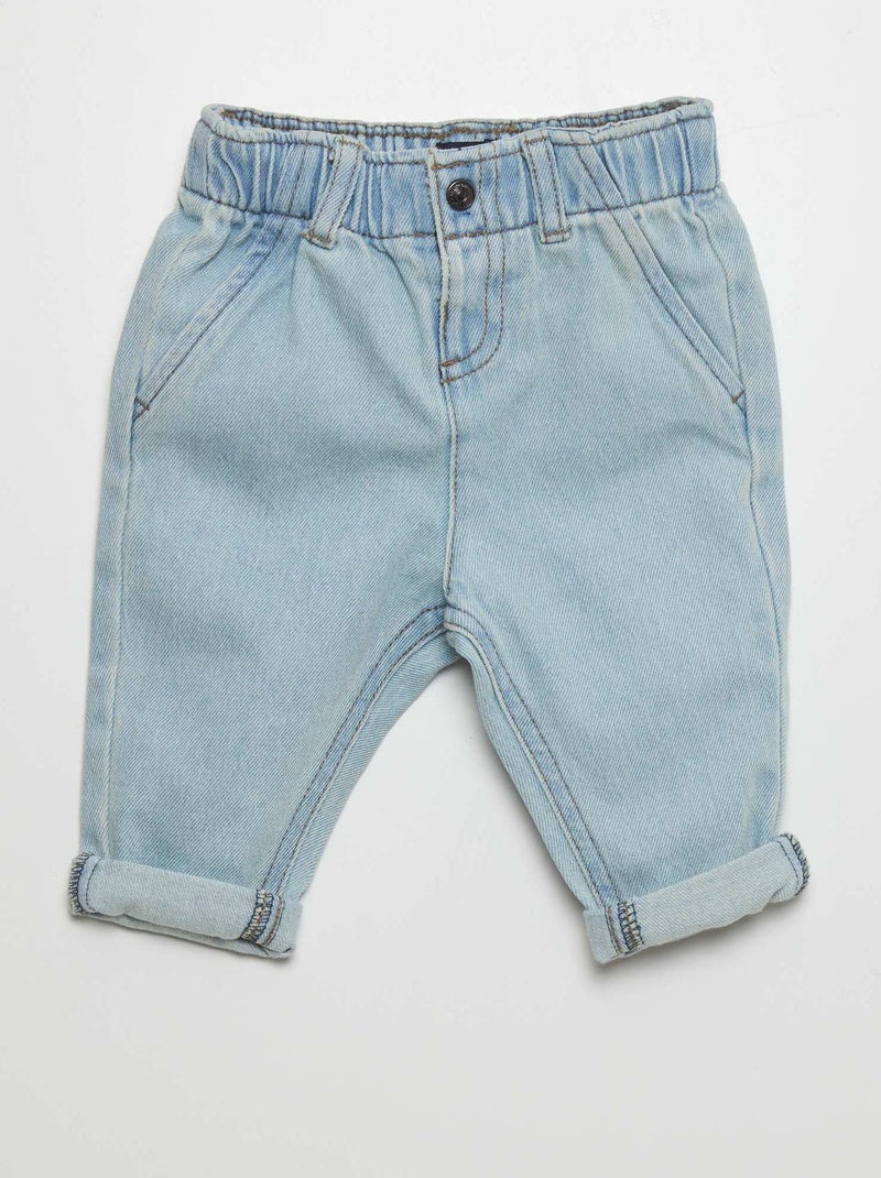 Pantalón vaquero paperbag AZUL - Kiabi