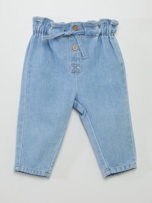 Pantalón vaquero paperbag - Kiabi