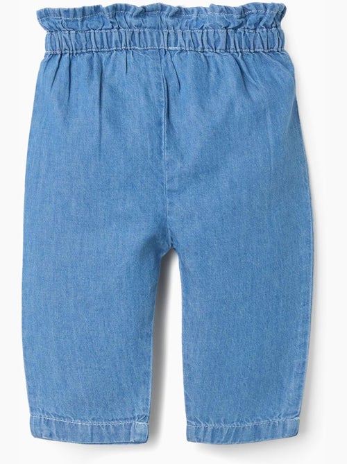 Pantalón vaquero paperbag con lazo decorativo - Kiabi