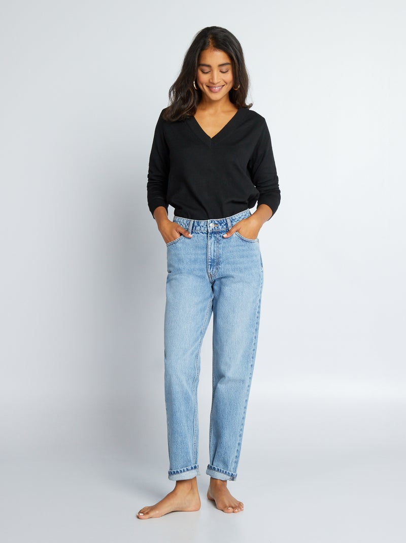 Pantalón vaquero recto AZUL - Kiabi